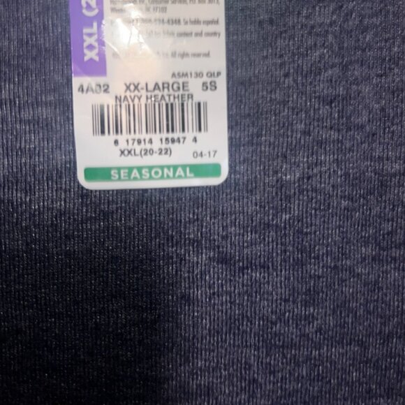 NWT Hanes Adult 2XL (20/22) Navy Heather‎ Fleece Open Leg Cozy Sweatpants (P) - Picture 4 of 8